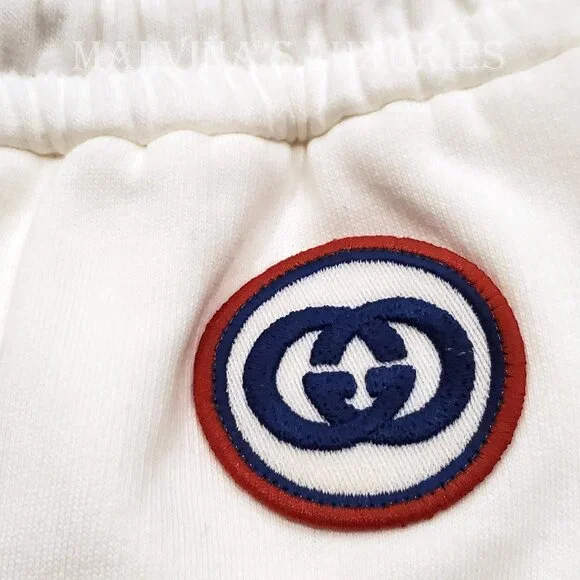 GUCCI★素敵！INTERLOCKING G LOGO WHITE COTTON SWEATPANTS Interlocking G sweatpants | Gucci | OTTODISANPIETRO